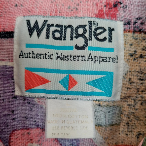 Wrangler Authentic Western Apparel Aztec Button Down Long-sleeved Shirt Size L - Picture 4 of 9